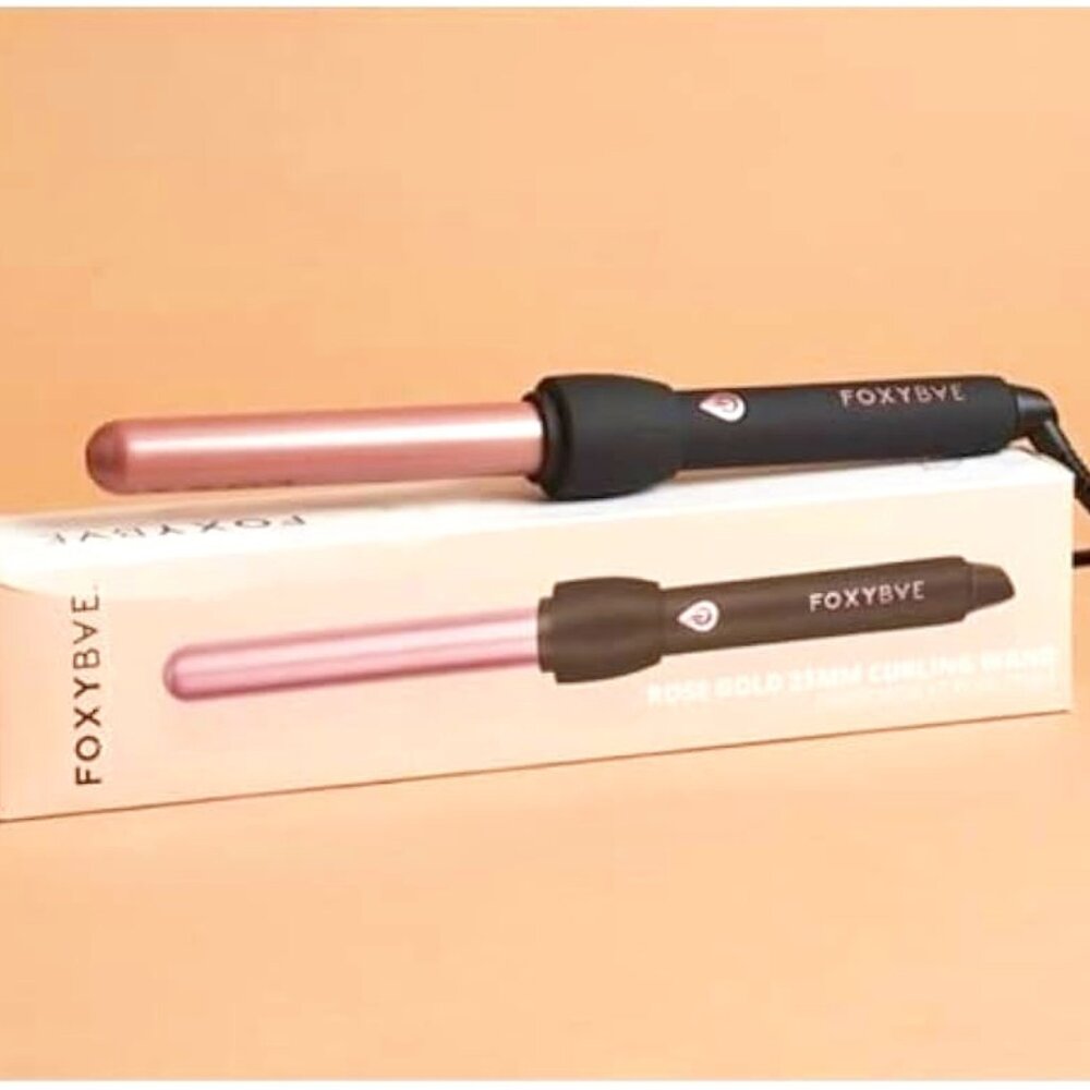 ✨NEW Limited Edition FOXYBAE 25mm Black Curling Wand wh Rose Gold Colored Barrel